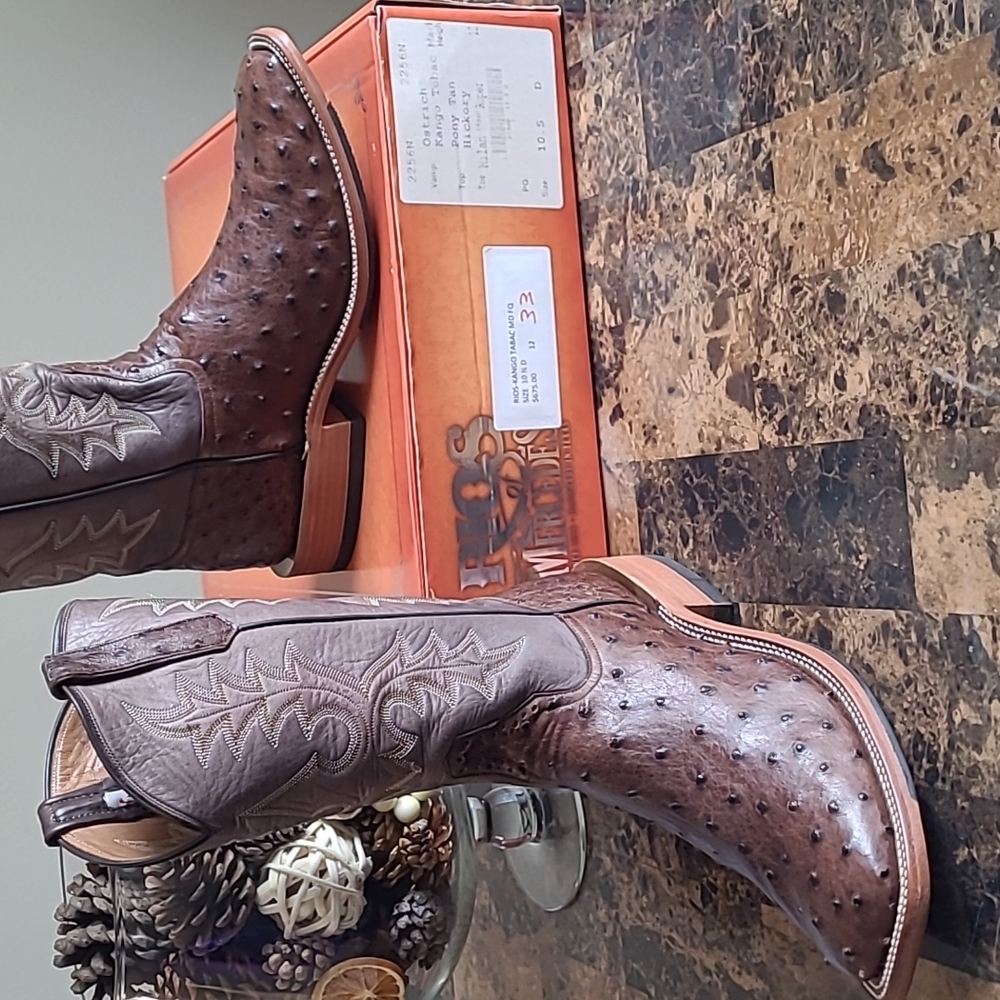 Mens Ostrich Cowboy Boots